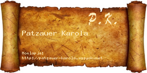 Patzauer Karola névjegykártya